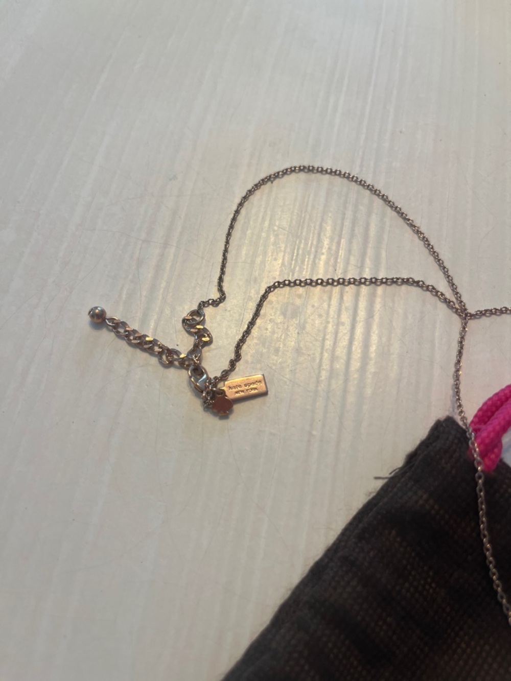 kate spade Rose Gold Bow Pendant Necklace with Branded Pouch - Picture 4 of 4